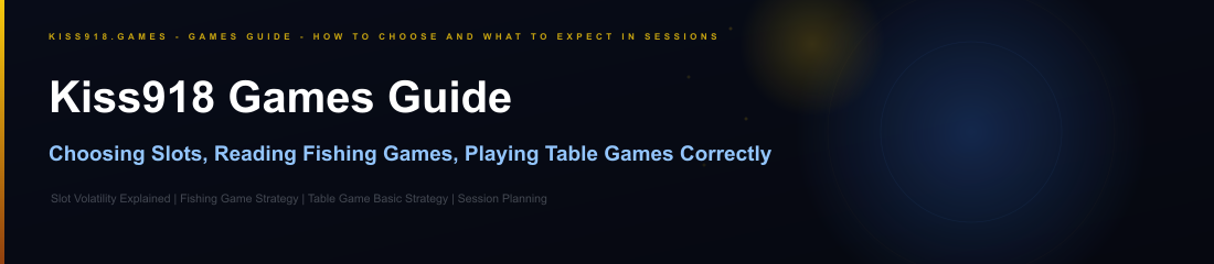 Kiss918 games guide showing slot volatility fishing game mechanics and table game strategy