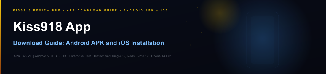 Kiss918 app download guide showing Android APK installation and iOS enterprise certificate setup