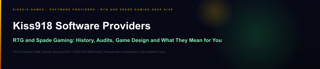 Kiss918 software providers RTG and Spade Gaming history audit process and game certification